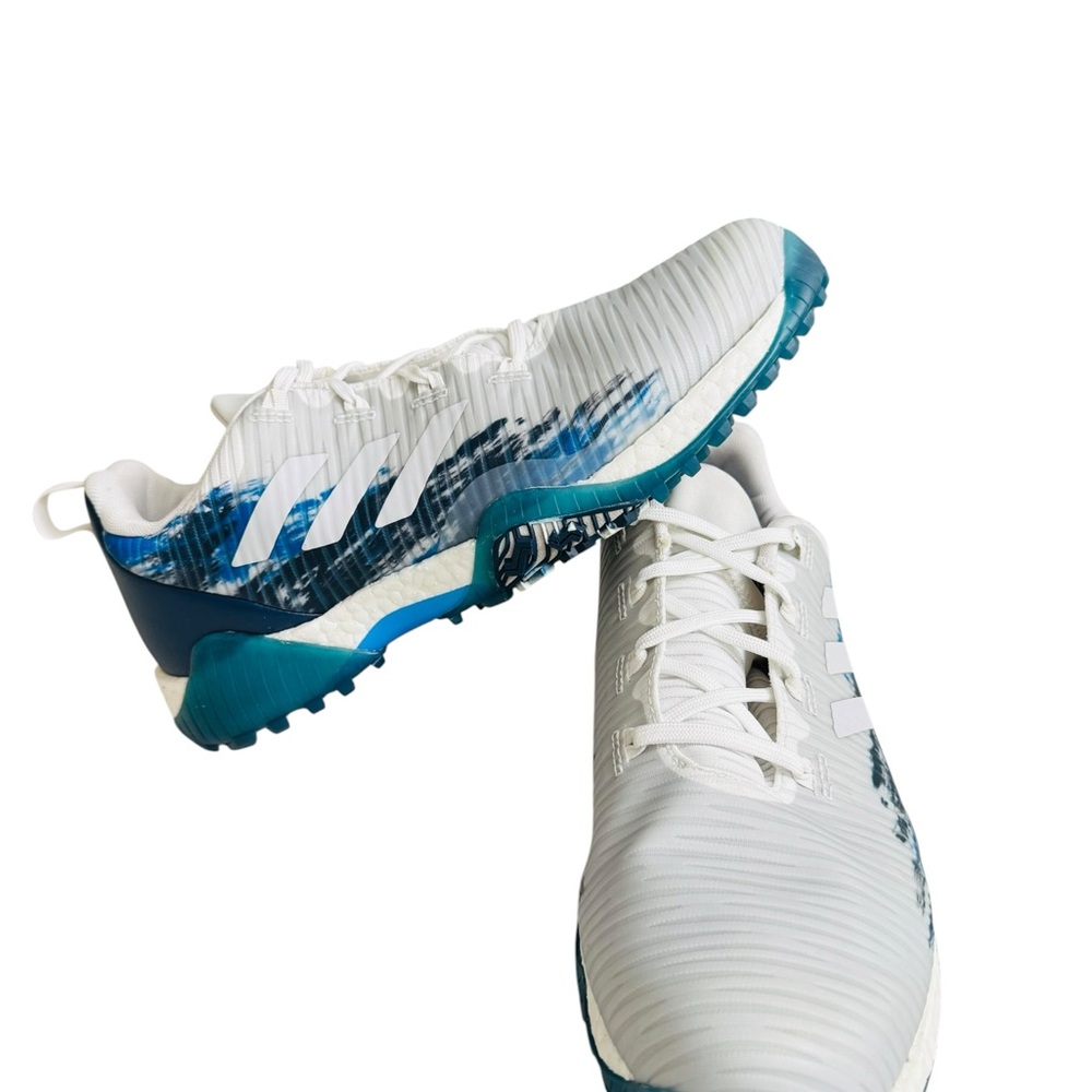 Adidas CodeChaos Boost Golf Shoes Mens US 11.5 EU 46 White Blue Spikeless